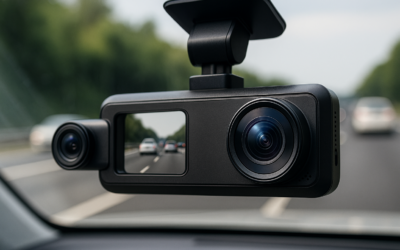 Dashcam dual para coche con visión frontal y trasera